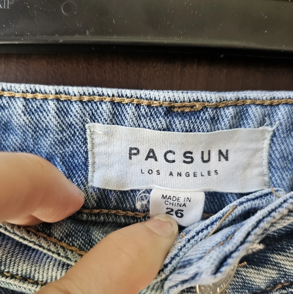 PacSun Light Blue Distressed Denim Mini Skirt